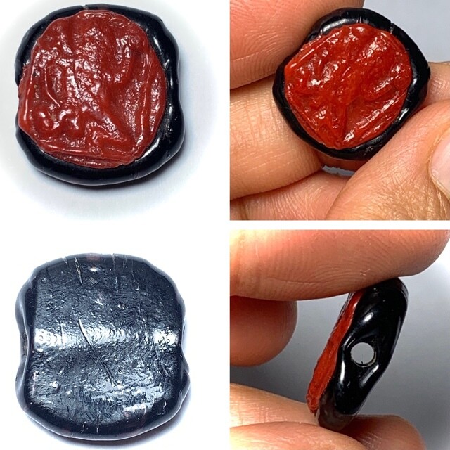 4 Armed Hanuman Nuea Krang 2485 BE Red & Black Sacred Herb Resins Luang Por Opasi Asrom Bang Mot