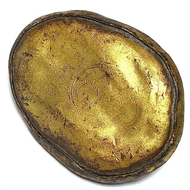 Bia Gae Hum Dtakua Pid Tong Gold Leaf Hand Spell Inscription Luang Phu Bun Wat Klang Bang Gaew