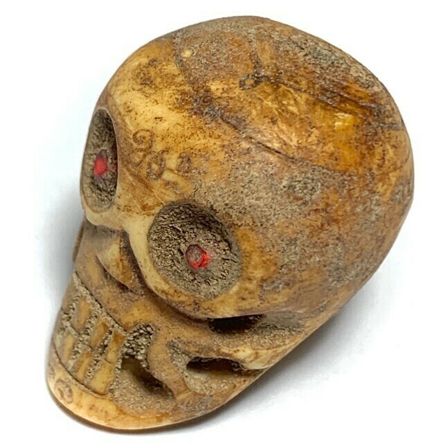 Prai Grasip Choke Ghost Whisperer with Nam Man Prai Takrut Ud Pong Asupa &amp; Krang Paste &amp; Gemstone Eyes Hand Inscriptions Luang Por Pina