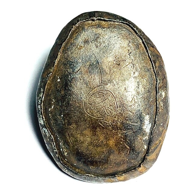 Bia Gae Hum Takua Mercurial Leaden Cowrie Shell Hand Spell Inscriptions Early Era Luang Phu Bun Wat Klang Bang Gaew