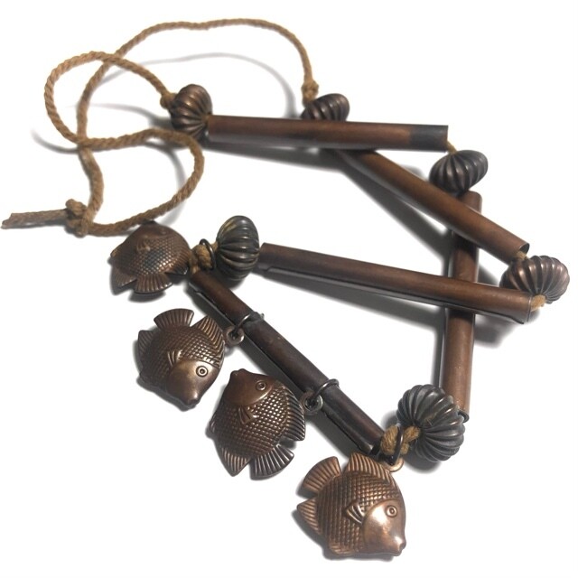 Takrut Sangwal Ha Dork Dtid Pla Tapian 2457 BE 5 Takrut Spell Necklace 4 Lucky Barbfish LP Derm Wat Nong Po
