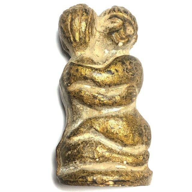 In Koo Mai Gae Wicha Lanna Carved Sacred Treewood Love-Twins Circa 2460 BE Kroo Ba Nanta