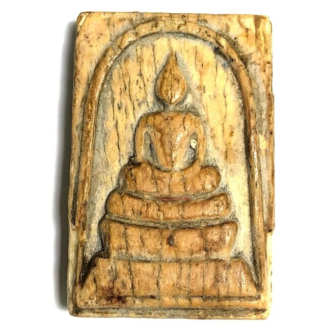 Pra Somdej Gae Nga Pim Sam Chan 2470 BE Carved Ivory Buddha 3 Tiered Dais Luang Por Derm Wat Nong Po