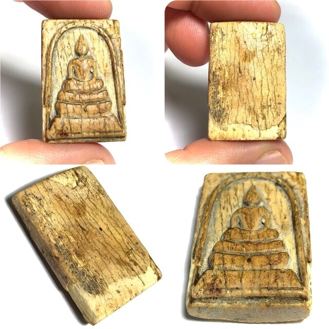 Pra Somdej Gae Nga Pim Sam Chan 2470 BE Carved Ivory Buddha 3 Tiered Dais Luang Por Derm Wat Nong Po