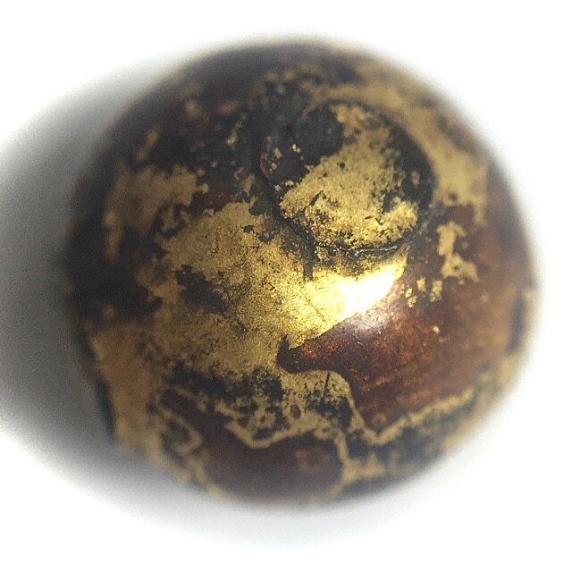 Look Om Jet Paya Chang Sarn Nuea Dam Pid Tong Sacred  Wishing Ball Circa 2480 BE Luang Por Ding Wat Bang Wua