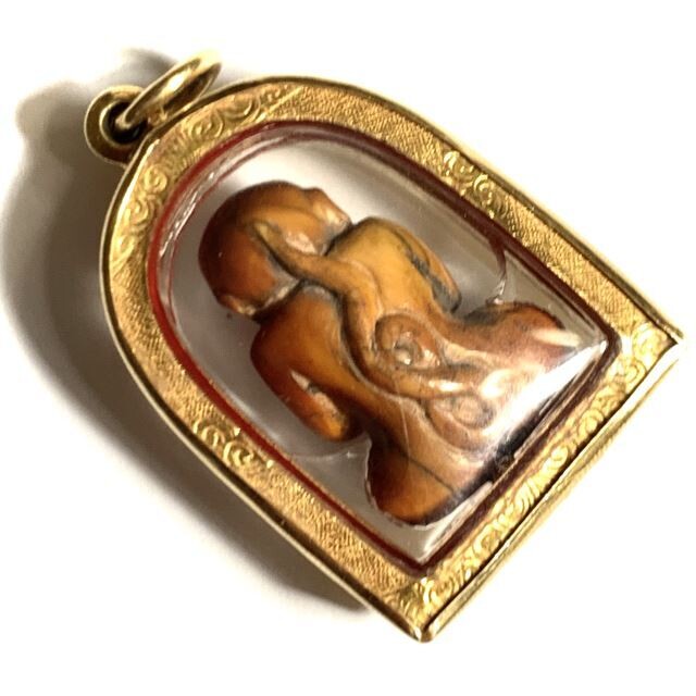 Pra Pid Ta Khao Or Nga Gae Gon Ud Channaroeng Fang Takrut Solid Gold Frame Pra Ajarn Parn