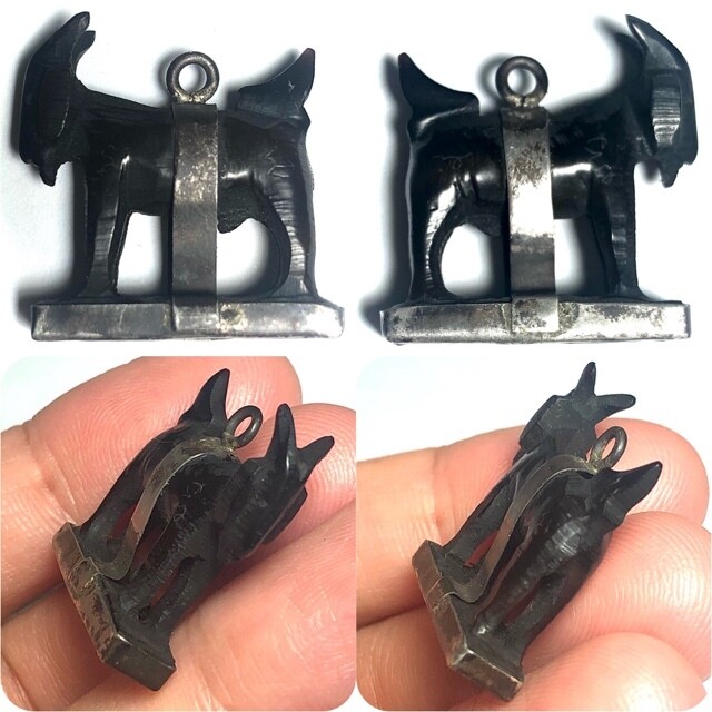 Pae Maha Lap Khao Kwai Gae Grachao Ngern Luang Por Am Wat Nong Grabork 2470 BE Carved Horn Lucky Goat