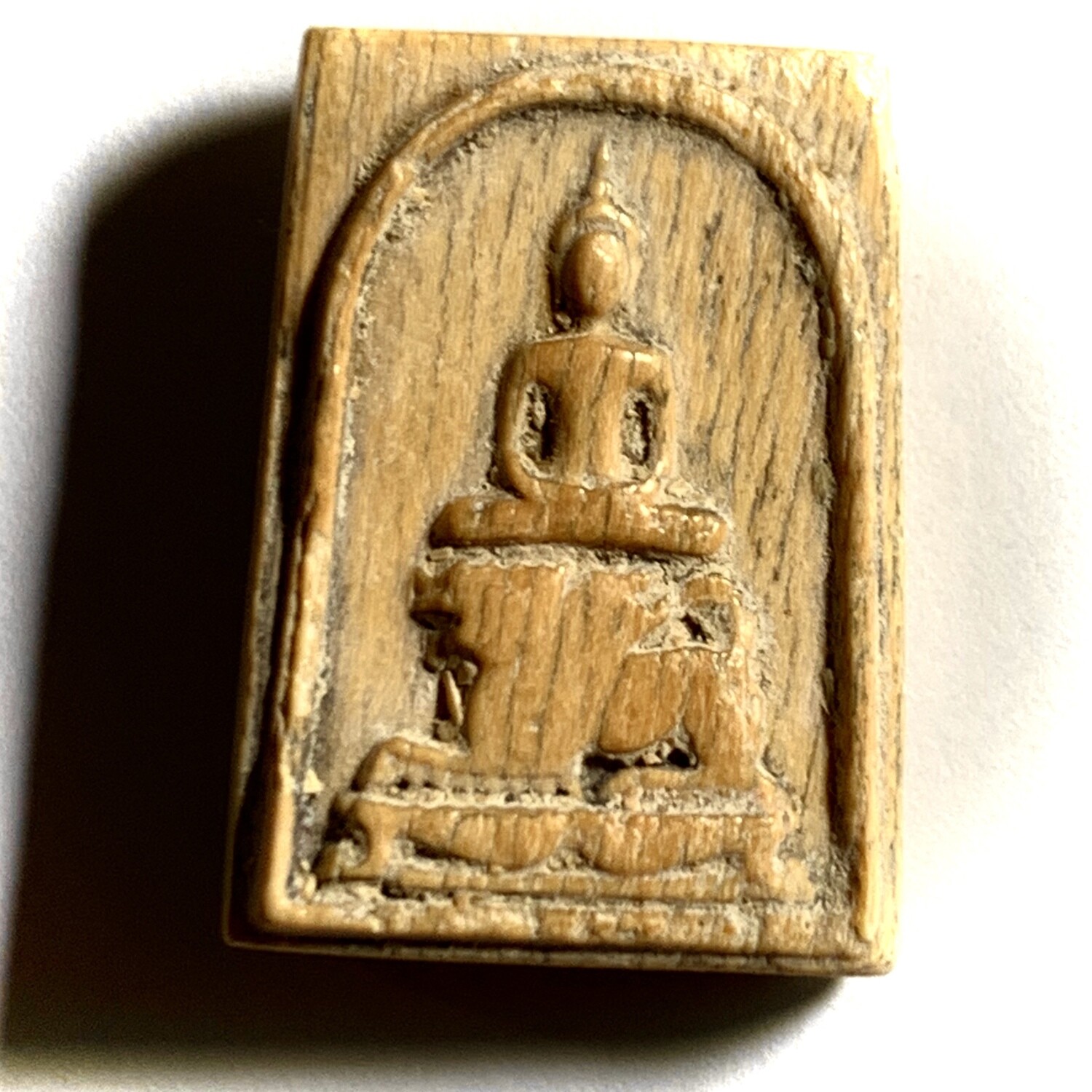 Pra Somdej Gae Nga Pim Khee Singh 2470 BE Carved Ivory Buddha riding Rachasri Lion Luang Por Derm Wat Nong Po