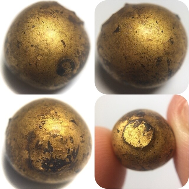 Look Om Jet Paya Chang Sarn 2480 BE Nuea Dam Pid Tong Sacred Wishing Ball Luang Por Ding Wat Bang Wua