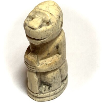 Krabi Jab Hlak Nuea Nga Gae Early-Era Pre-2480 BE Carved Ivory Monkey God Amulet Luang Por Ding Wat Bang Wua