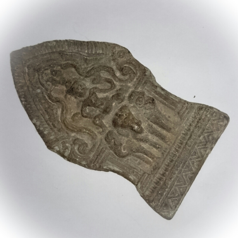 Indra God on 3 headed Elephant Steed Lopburi Era Art - 11.5 x 6 Cm Plaque - Nuea Chin Boran Ancient Sacred Artifact from 100 Year Old Archeological Dig
