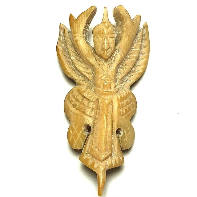 Paya Krut Maha Amnaj Nuea Gna Gae Carved Ivory Garuda Master Class Amulet 2480 BE Luang Por Derm Wat Nong Po FREE Express shipping