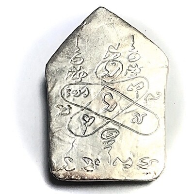 Khun Phaen Prai Kumarn 2515 Nuea Benjarongk 1st Prize Winner Solid Silver Back Face Hand Inscriptions Luang Phu Tim
