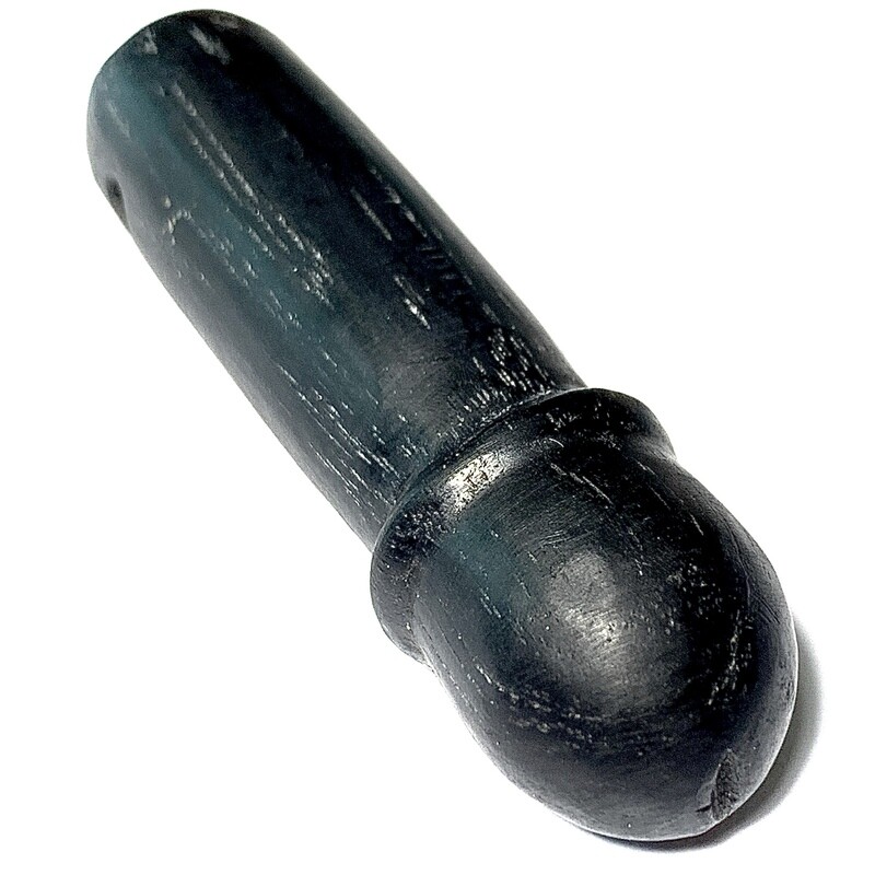 Palad Khik Nuea Mai Paya Ngiw Dam 2.5 Inches Sacred Wooden Lingam Luang Por Ee Wat Sattaheeb
