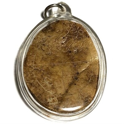 Ban Neng Kumarn Tong Boran Ancient Exhumed Bone Carving Lanna Master Hand Spell Inscriptions 6 x 4 Cm