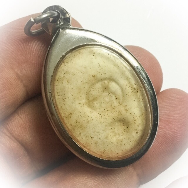 Locket Roop Khai Chak Fa 2519-2520 BE - Blue Guru Monk Locket Sacred Powder Filled 2 Code Stamps - Luang Phu To Wat Pradoo Chimplee