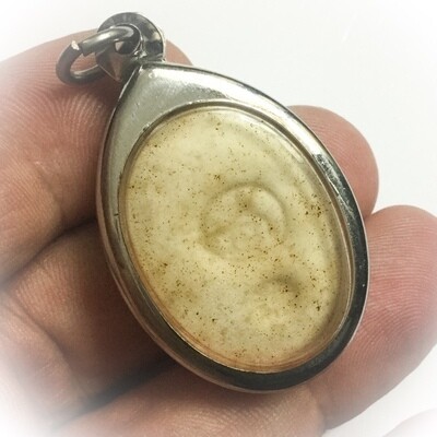 Locket Roop Khai Chak Fa 2519-2520 BE - Blue Guru Monk Locket Sacred Powder Filled 2 Code Stamps - Luang Phu To Wat Pradoo Chimplee