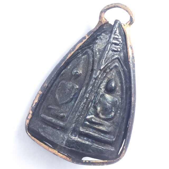 Pra Put See Gler Nuea Maekapat Alchemical Metal 4 Sided Buddha Amulet Circa 2470 BE - Luang Por Ee Wat Sattaheep