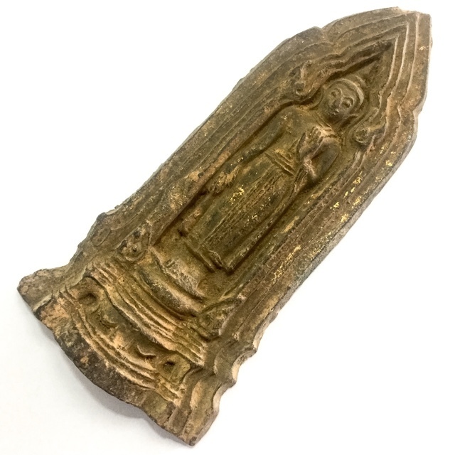 Pra Kru Kone Samor Pim Ham Yati - 200 Year Old Ayuttaya Period Clay Buddha Amulet from 2430 BE Royal Palace Hiding Place Find