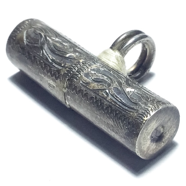Takrut Narai Plaeng Roop Dork Kroo Code Na Solid Silver Engravings - Rare Masterpiece Amulet - Pra Ajarn Nong Wat Sai Khaw 2514 BE