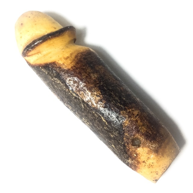 Palad Khik Mai Kheuy Dtaay Prai Sacred Lingam 7 Cm Hand Carved Holy Prai Deva Treewood - Luang Phu Maekh Wat Lam Gradan