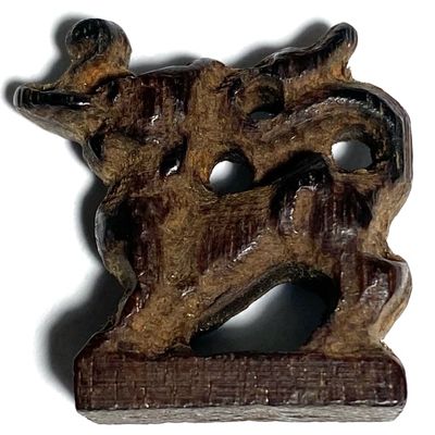 Paya Kochasri Mai Gae Carved Elephant-Lion Himapant Animal Luang Por Heng Circa 2460 BE Wat Khao Din