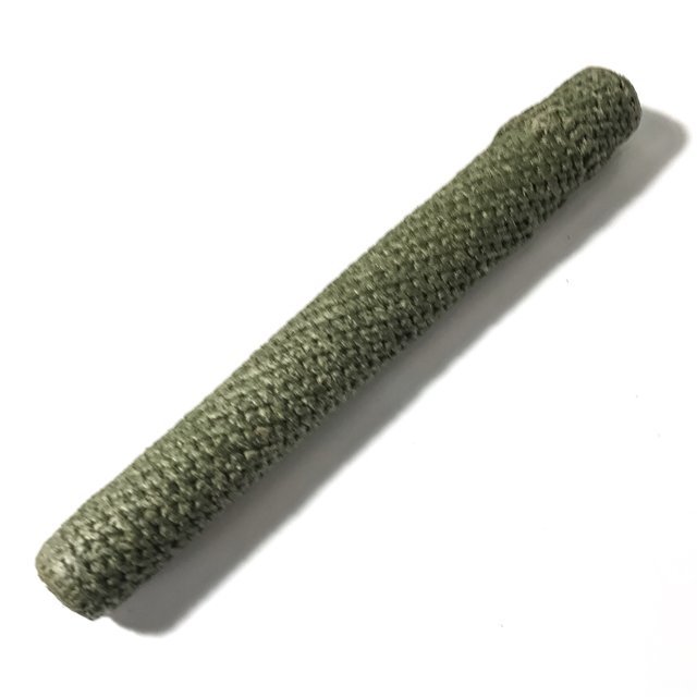 Takrut Tone Maha Ud Kong Grapan 5.5 Inch Leaden Yantra Scroll Green Cord Wrapped - Luang Por Tob Wat Chon Daen