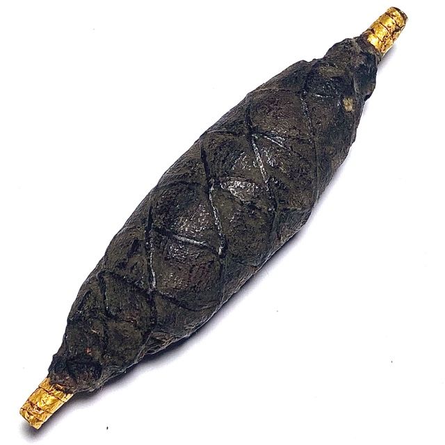 Takrut Maha Solos Mongkol Muan 9 Gammagarn 2430 BE Solid Gold  2.5 Inches Luang Phu Iam Wat Sapan Sung