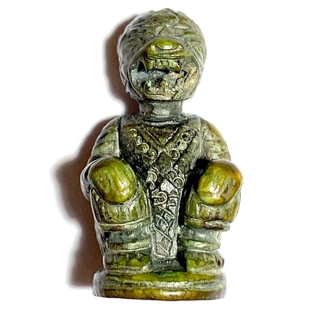 Hanuman Nga Gae Pim Hnaa Khone Lek 2 x 1.5 Cm Carved Ivory Hand Inscribed 2460 BE Luang Por Sun Wat Sala Gun