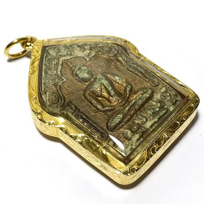 Khun Phaen Prai Kumarn Pim Niyom 2515 BE Block 2 Nuea Khaw Hniaw Sukh Takrut Maha Bpraab with Authenticity Certificate Gold Frame Luang Phu Tim
