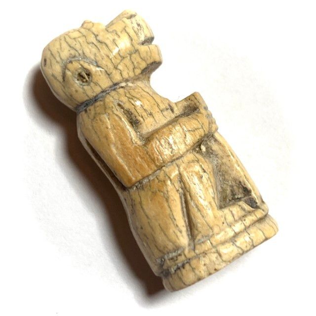 Krabi Jab Hlak Nuea Nga Gae Early-Era Pre-2480 BE Carved Ivory Monkey God Amulet Luang Por Ding Wat Bang Wua Krabi Jab Hlak Nuea Nga Gae Early-Era Pre-2480 BE Carved Ivory Monkey God Amulet Luang Por Ding Wat Bang Wua