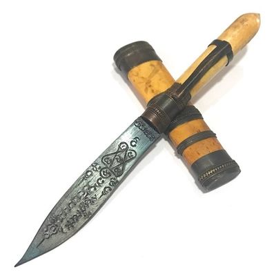 Mitmor Daam Nga Penclip Ritual Knife 5 Inches with Certificate of Authenticity Luang Por Tim Wat Laharn Rai