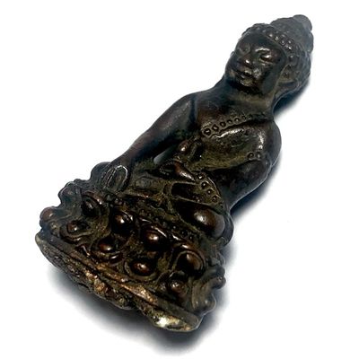Pra Kring Chinabanchorn Nuea Nava Loha 9 Alchemical Metals Prai Kumarn Powder Filled Base &amp; Authenticity Certificate Luang Phu Tim Wat Laharn Rai