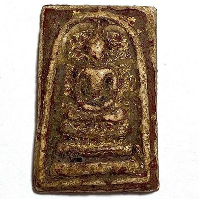 Pra Somdej Wat Rakang Long Rak Chart Pid Tong Red Lacquer Gold Leaf with Certificate - Somdej Pra Puttajarn Toh
