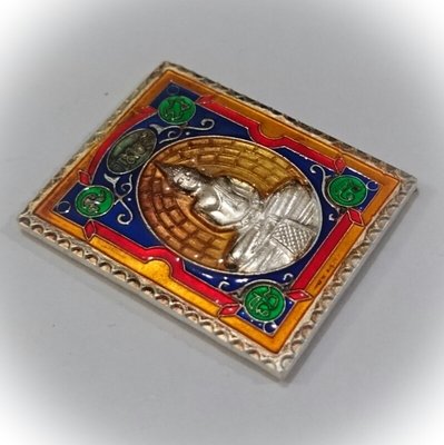 Rian Stamp Luang Por Sotorn (Yellow) - Nuea Galai Ngern Long Ya Benjarongk - Uposadha Building Edition 2539 BE