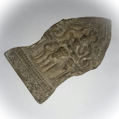 Indra God on 3 headed Elephant Steed Lopburi Era Art - 11.5 x 6 Cm Plaque - Nuea Chin Boran Ancient Sacred Artifact from 100 Year Old Archeological Dig