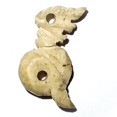 Paya Nak Nga Gae Dtua Jiw - Miniature Hand Carved Ivory Naga Serpent - Luang Por Pina - Wat Sanom Lao