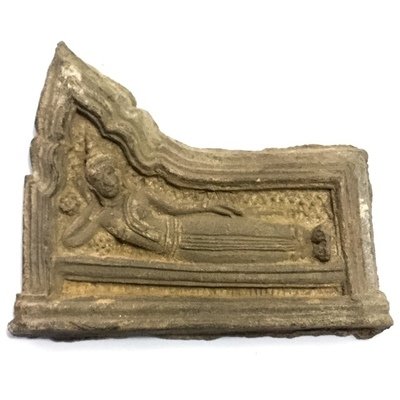Pra Kru Kone Samor Pim Sayasana - Over 200 Year Old Ayuttaya Period Clay Buddha Amulet - 2430 BE Royal Palace Hiding Place Find