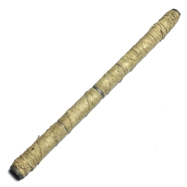 Takrut Tone Dtakua Mad Chueak Khaw 5 Inches - Spellbound with Sincana Cords - Luang Por Mui - Wat Don Rai