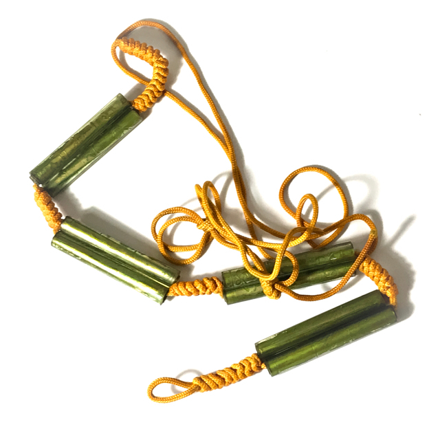 Chueak Kart Aew Takrut Paed Dork 8 Prayer Water Soaked Takrut Spells on Cord Belt  2515 BE Luang Phu Jiam Wat Nong Yaw