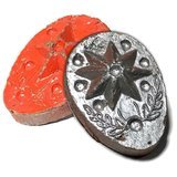 Daw Nai Pan Nai Pon 2 Sided Lucky Star Amulet Silver-Orange - Luang Por Pina - Wat Sanom Lao