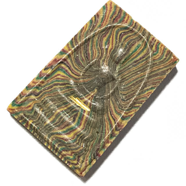 Pra Somdej Pim Yai Sai Rung Green Rainbow Powders Solid Gold Takrut Solid Silver Casing - Luang Por Pae