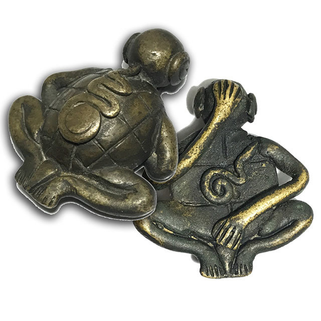Dtao Pra Pid Tawarn Silapa Nakorn Sai Khao Or Circa 2500 BE Nirodha Turtle-Buddha LP Jek &amp; Khao or Masters