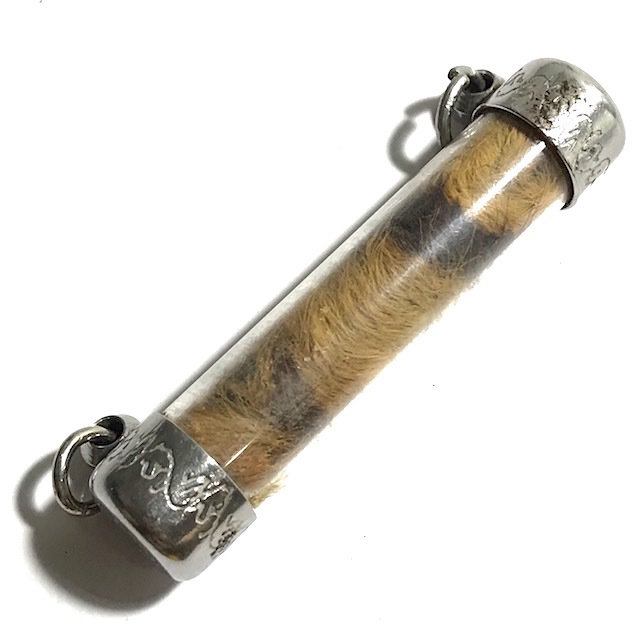 Takrut Hnang Hnaa Phaag Suea Maha Amnaj Tiger Forehead Fur Amulet for Power &amp; Invincibility - Luang Por Phern Wat Bang Pra