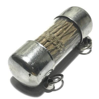 Takrut Look Glong Bailan Bang Pern Sacred Parchment Drum Scroll Spell with Hand Inscriptions - Luang Por Nueang Wat Jula Mani