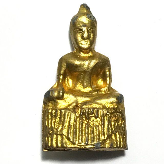 Pra Pim Praput Chin Dtakua Galai Tong Fang Khiaw Hmaa Pha Circa 2460 BE Buddha Amulet with Wolf Tooth - Luang Por Dam - Wat Kuti