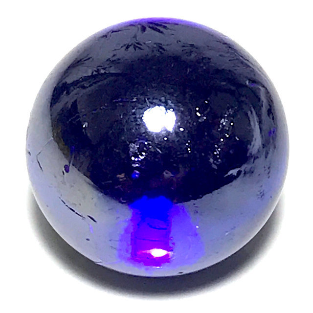 Look Gaew Sarapat Neuk Blue Crystal Wishing Ball 1 Cm - Luang Por Opasi - Asrom Bang Mot 2490 BE