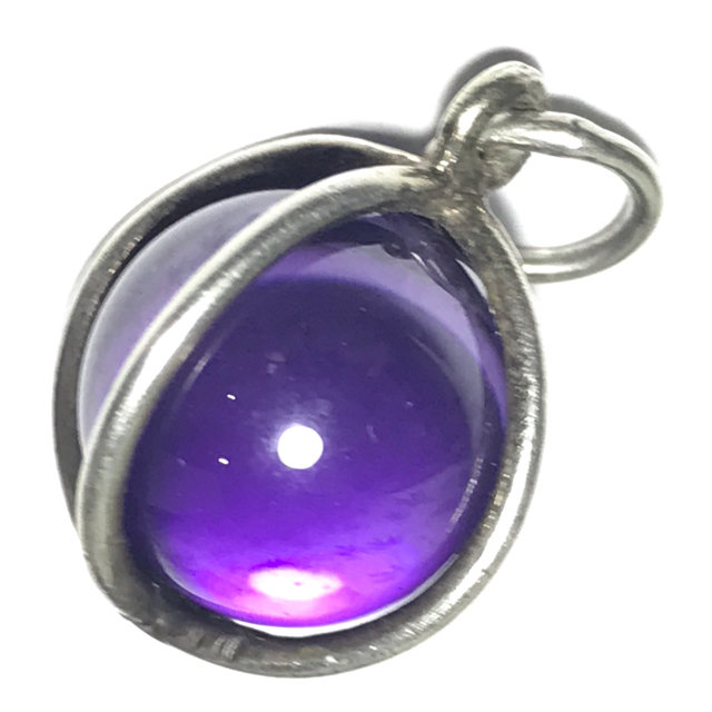 Look Gaew Sarapat Neuk Crystal Wishing Ball 1 Cm in Silver Frame Circa 2490 BE Luang Por Opasi