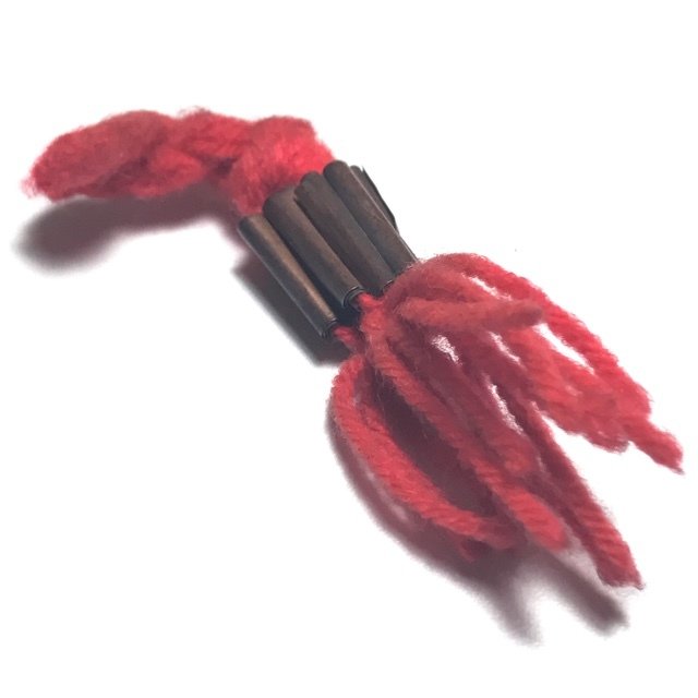 Takrut Gao Gum Mad Chueak Daeng Wicha Lanna 9 Yantra Scroll Spells on Red Sorcerors Cord Kroo Ba Chum