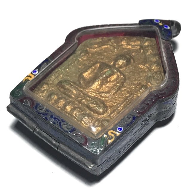 Khun Phaen Prai Kumarn 2515 Pim Yai Niyom Nuea Khiaw Ta Bronze 2 Takrut Sariga &amp; Certificate Luang Phu Tim, Encasement Options: Enamelled Traditional Casing (Free Offer)